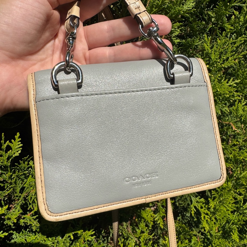 Gray/Blue Coach Crossbody Purse - Picture 7 of 10